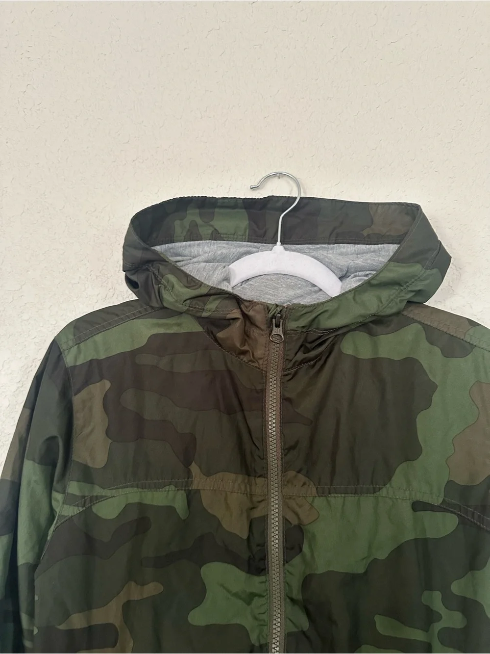 Gap Kids Camo Jersey-Lined Windbuster Jacket Boys Size XXL (14-16)